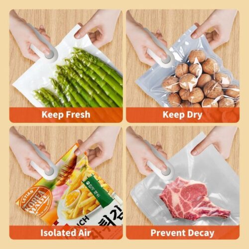 Heat Sealing Machine 2 In 1 Cutting And Sealer Usb Rechargeable Food Sealer Mini Sealer For Snack Storage Food Sealer For Chip Bags, Plastic Bags, Food Storage, and more - Image 4