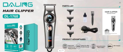 Professional Hair Clipper Daling DL-1768  High Performance Intellingent Induction Anti-pinch - Image 4