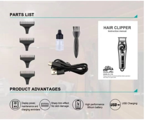 Professional Hair Clipper Daling DL-1768  High Performance Intellingent Induction Anti-pinch - Image 3